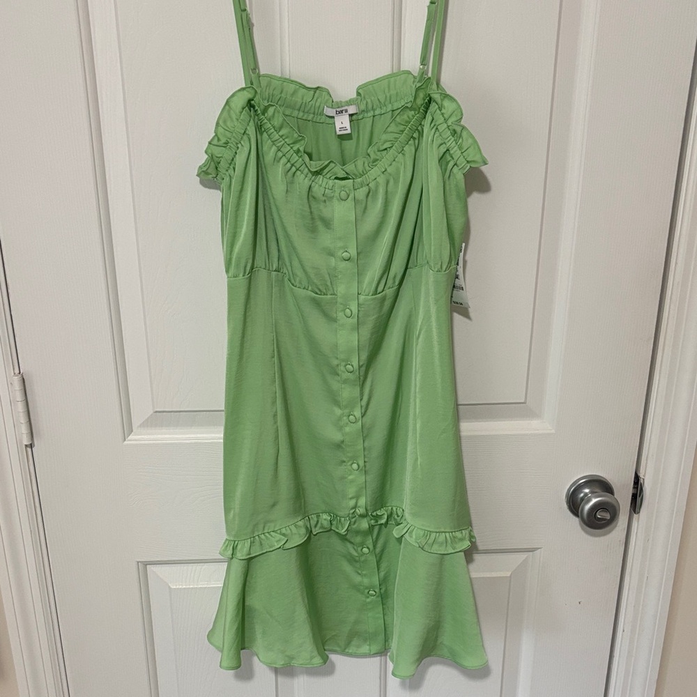 Bar III Light Green Ruffle Dress